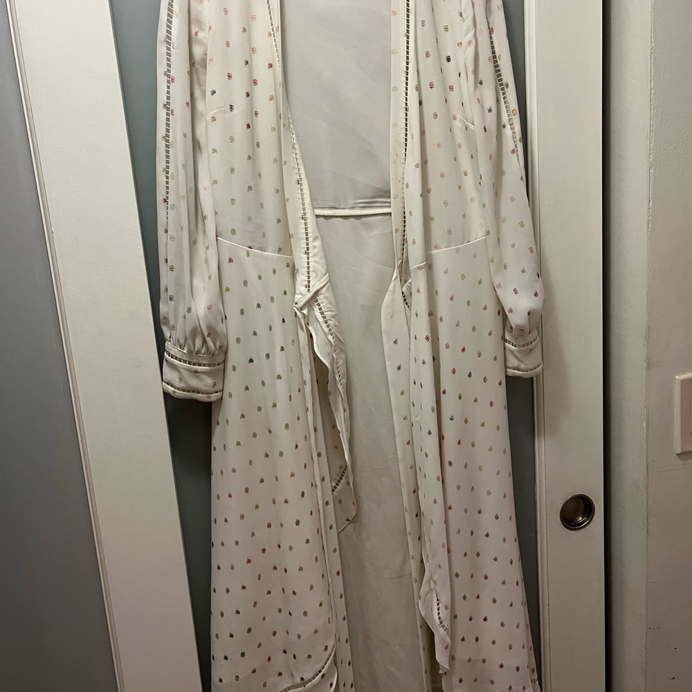 Ted Baker long white dress gown with gold accidents